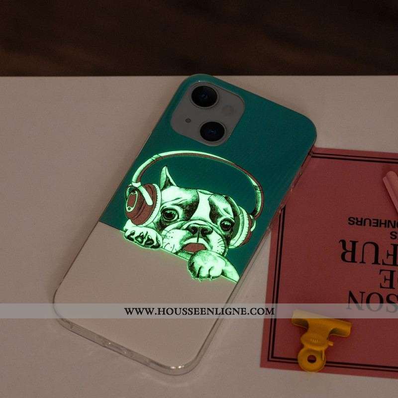 Coque iPhone 15 Plus Fluorescente Écouteurs