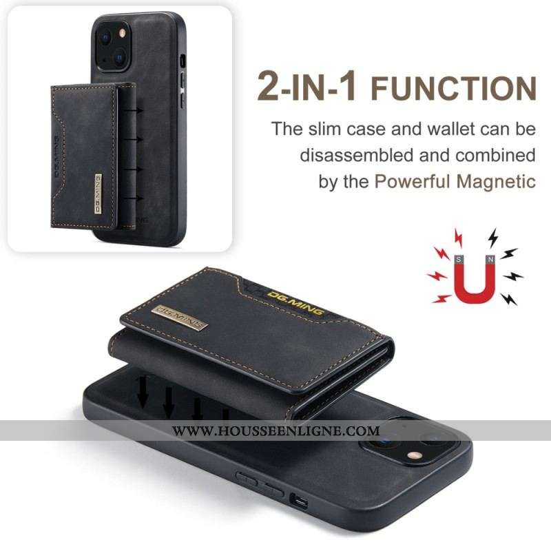 Coque iPhone 15 Plus Porte-Cartes Détachable DG.MING