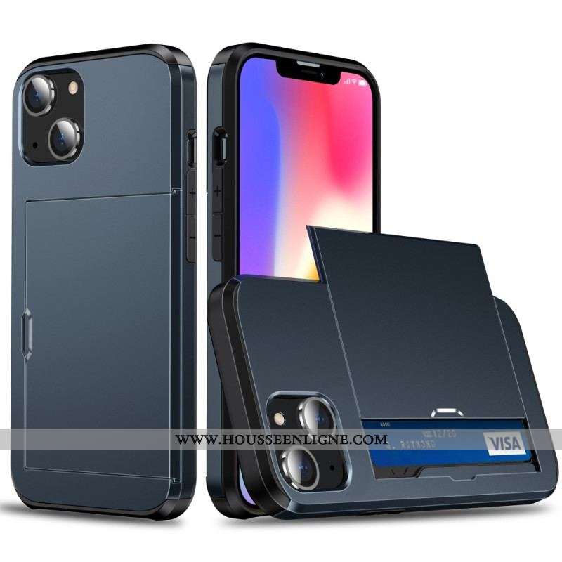 Coque iPhone 15 Plus Porte-Cartes Intégré Effet Métal