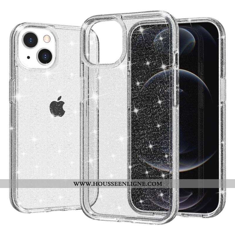 Coque iPhone 15 Plus Transparente Paillettes