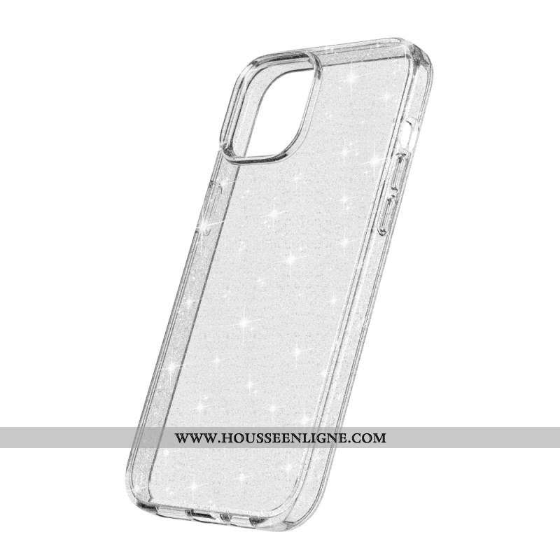 Coque iPhone 15 Plus Transparente Paillettes