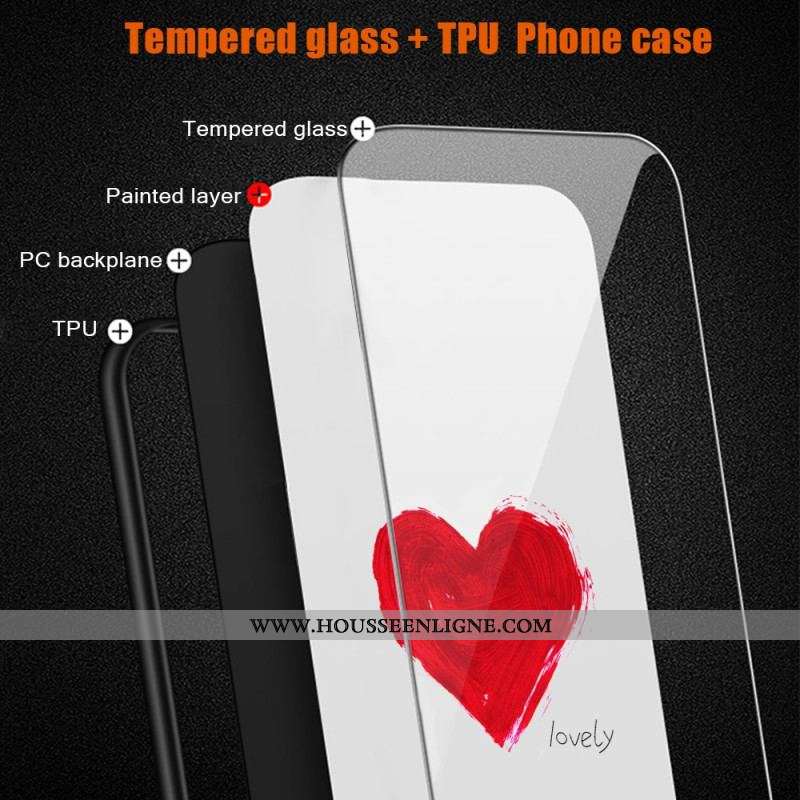 Coque iPhone 15 Plus Verre Trempé Coeur