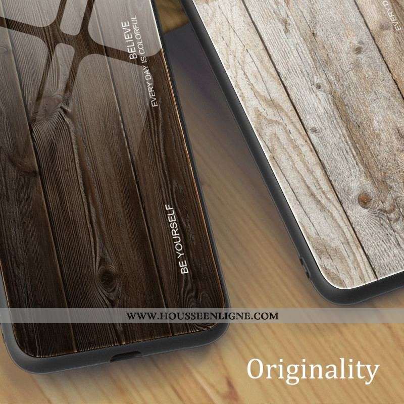 Coque iPhone 15 Plus Verre Trempé Design Bois