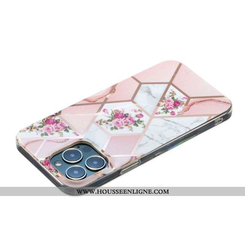 Coque iPhone 15 Pro Marbre Floral