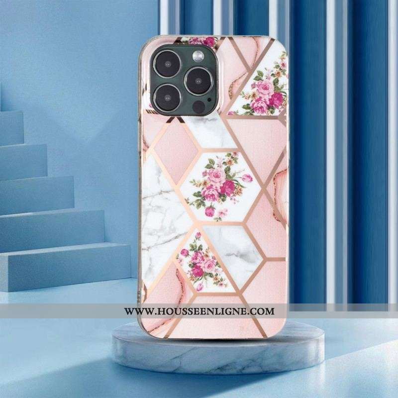 Coque iPhone 15 Pro Marbre Floral