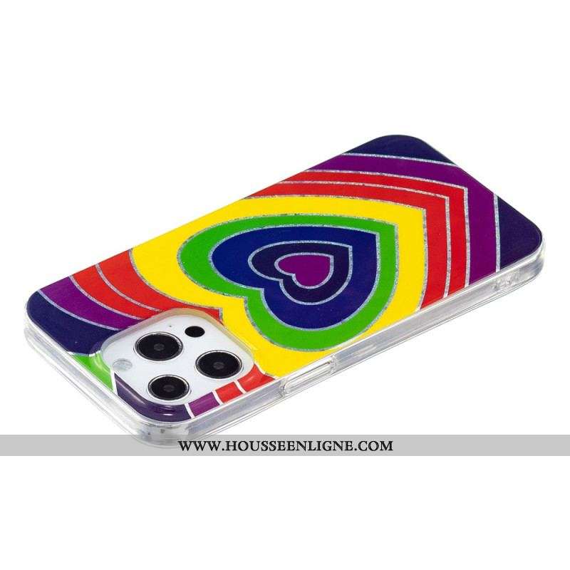 Coque iPhone 15 Pro Max Coeur Psychédélique