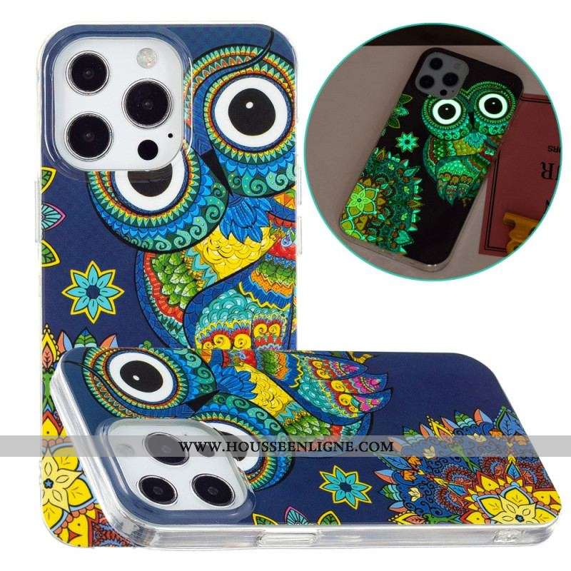 Coque iPhone 15 Pro Max Fluorescente Hibou