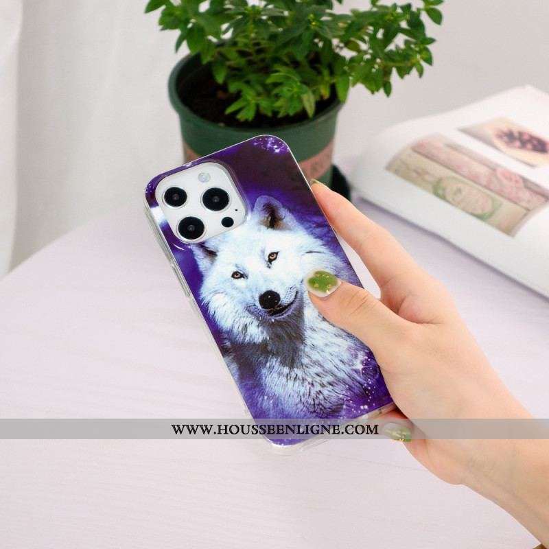 Coque iPhone 15 Pro Max Fluorescente Loup