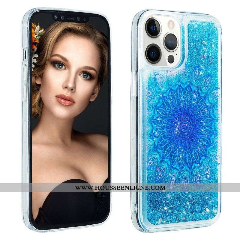 Coque iPhone 15 Pro Max Paillettes Mandala