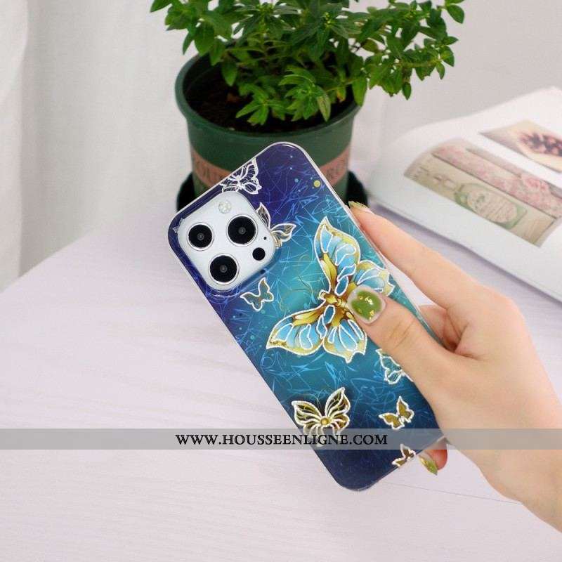 Coque iPhone 15 Pro Max Papillons Précieux