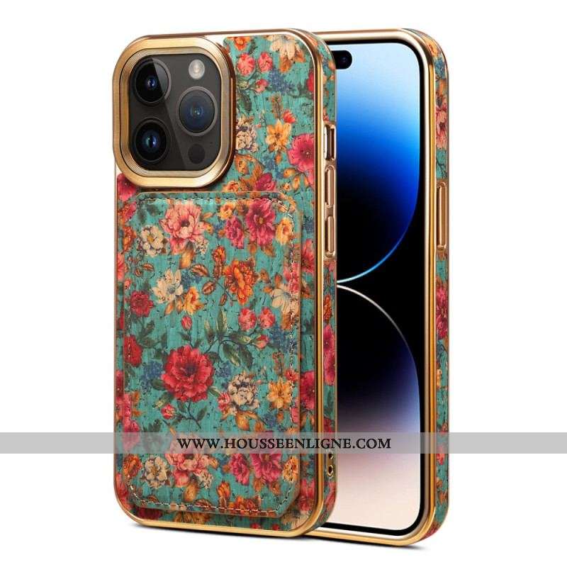 Coque iPhone 15 Pro Max Porte-Cartes Support Vintage