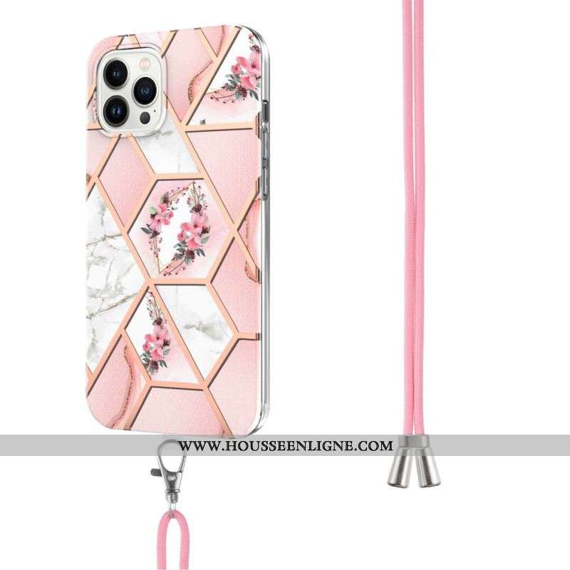 Coque iPhone 15 Pro Max à Cordon Florale