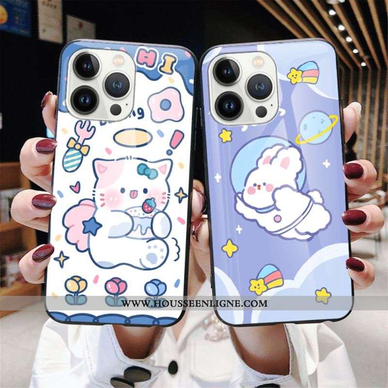 Coque iPhone 15 Pro Verre Trempé Happy Rabbit