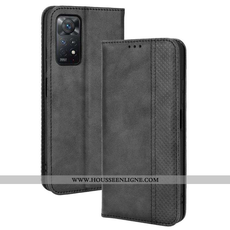 Flip Cover Xiaomi Redmi Note 11 Pro / Note 11 Pro 5G Effet Cuir Vintage Stylisé