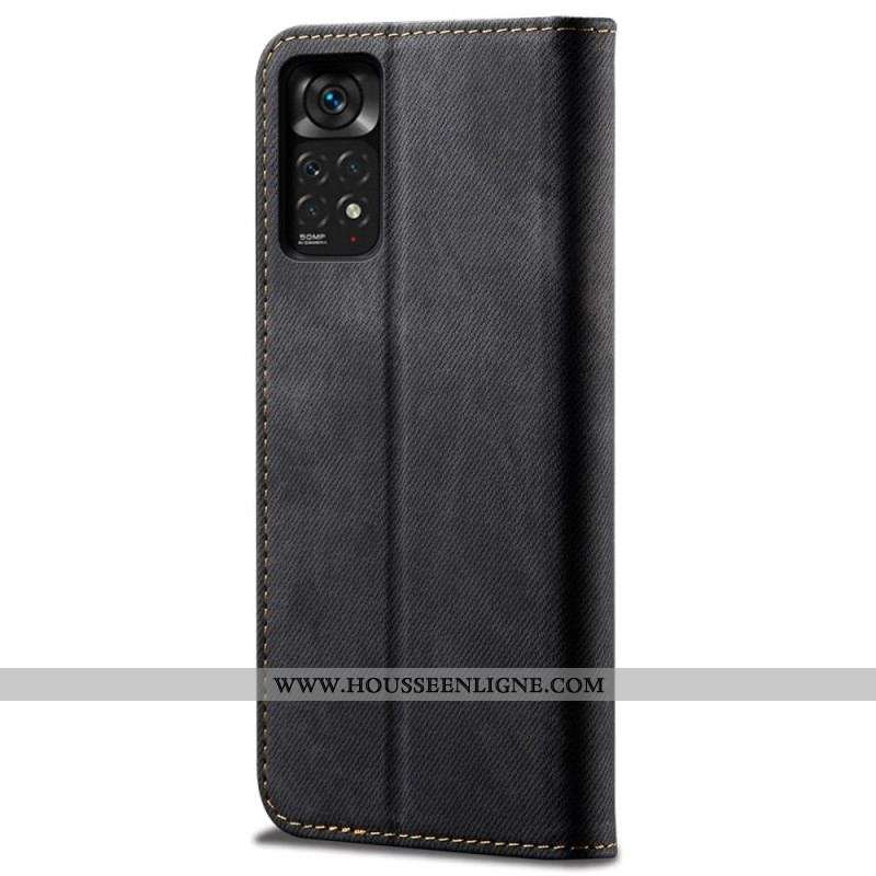 Flip Cover Xiaomi Redmi Note 11 Pro / Note 11 Pro 5G Tissu Jeans