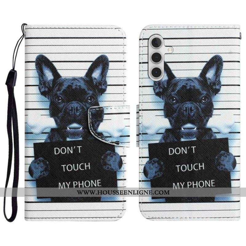 Housse Samsung Galaxy A14 5G / A14 Dog Don't Touch à Lanière