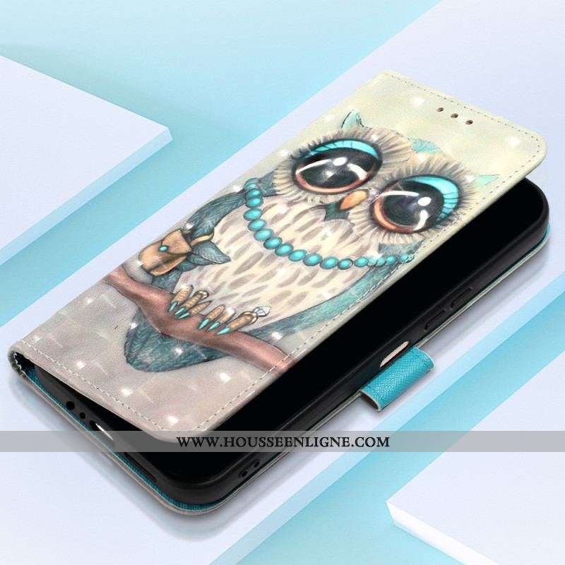 Housse Samsung Galaxy A14 5G / A14 Miss Hibou à Lanière