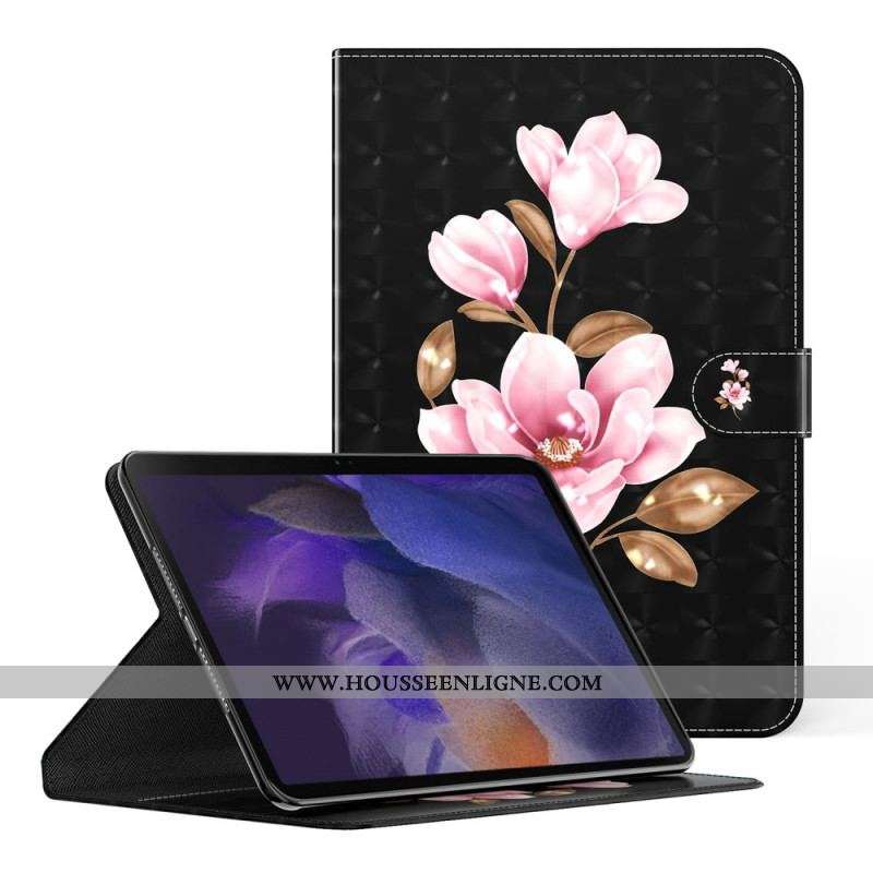 Housse Simili Cuir Samsung Galaxy Tab A8 (2021) Fleurs d'Arbre