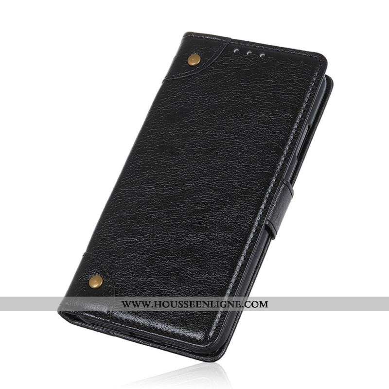 Housse Xiaomi Redmi Note 11 Pro / Note 11 Pro 5G Style Cuir Nappa Rivets Vintage