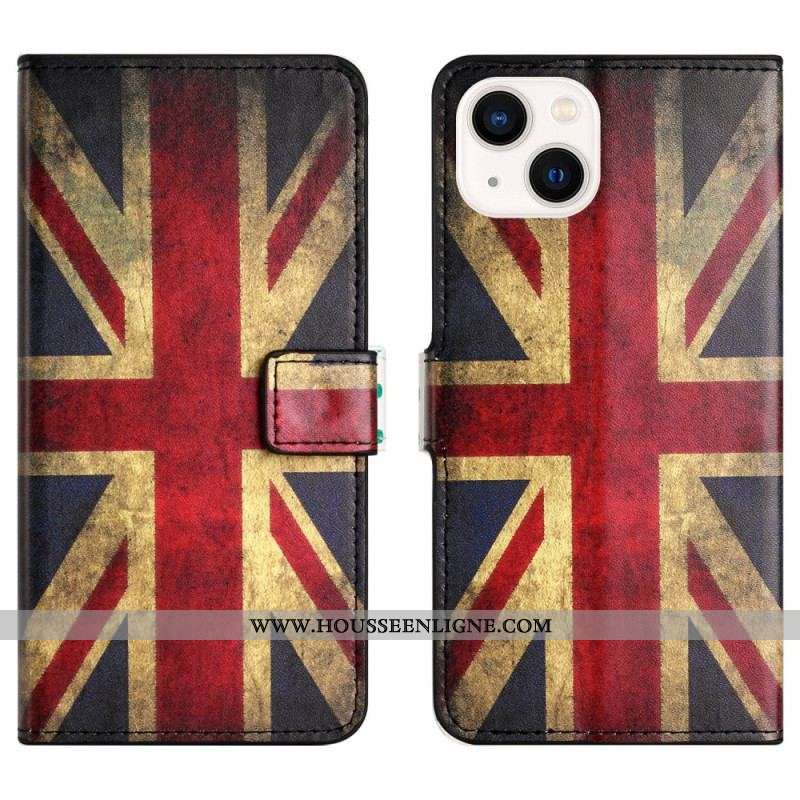 Housse iPhone 15 Drapeau Anglais Vintage