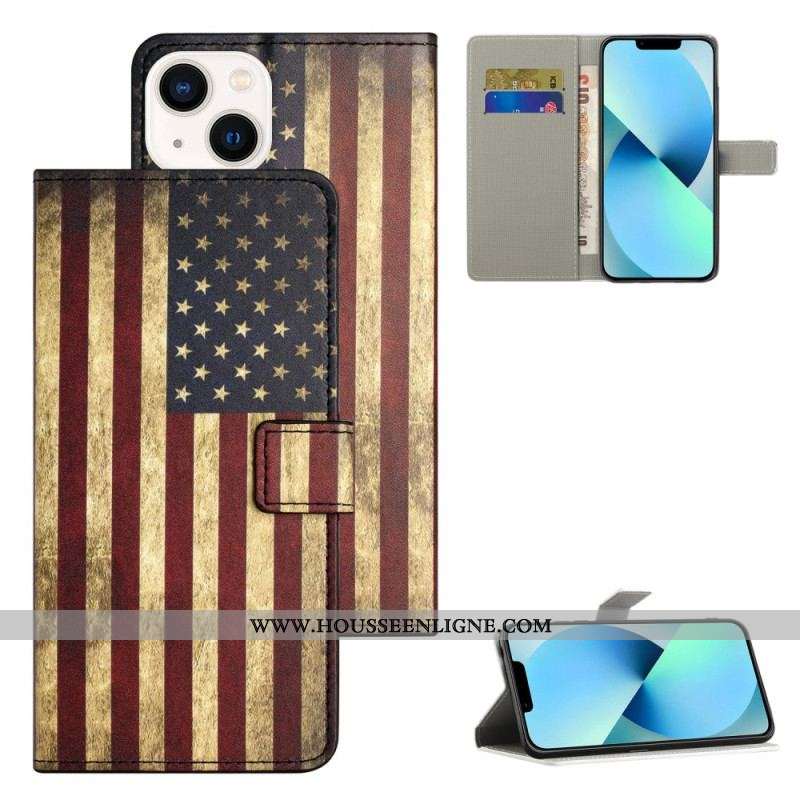 Housse iPhone 15 Drapeau USA Vintage