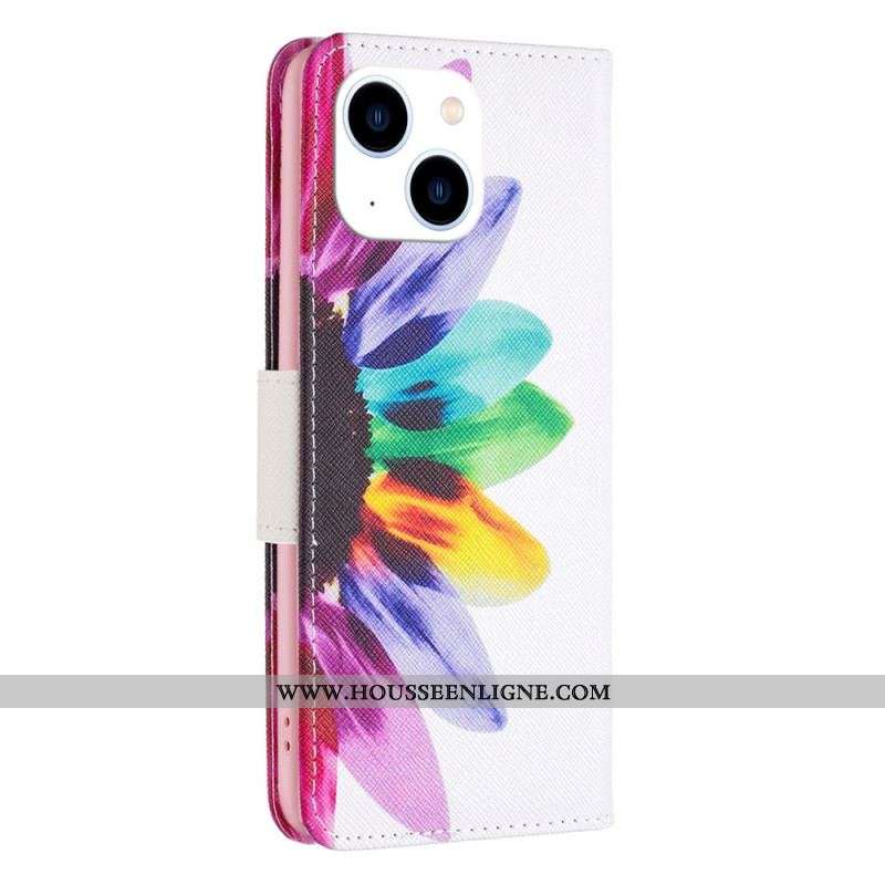 Housse iPhone 15 Fleur Aquarelle