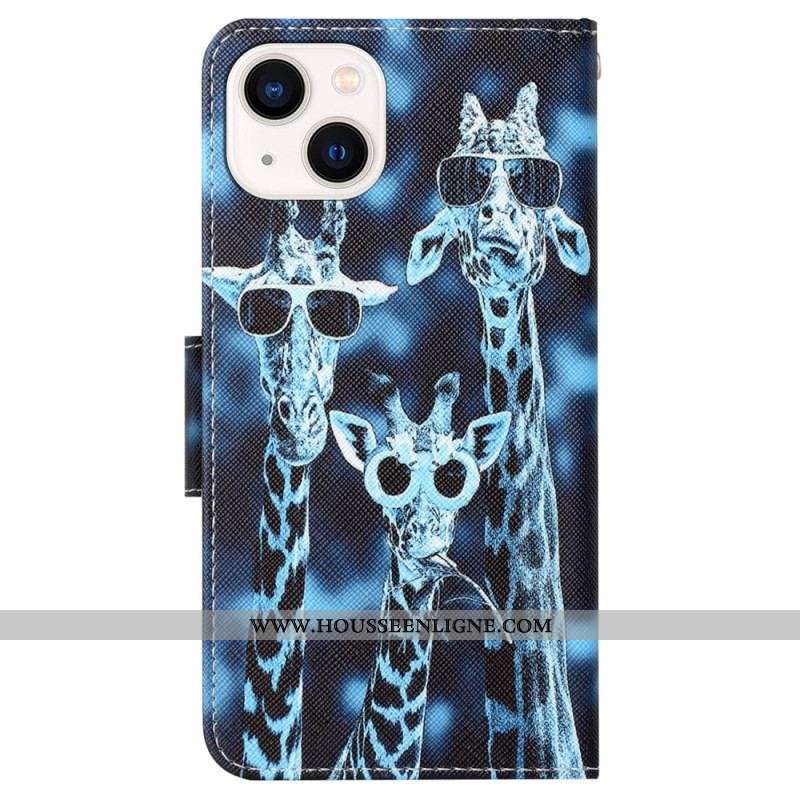 Housse iPhone 15 Girafes Incognito à Lanière