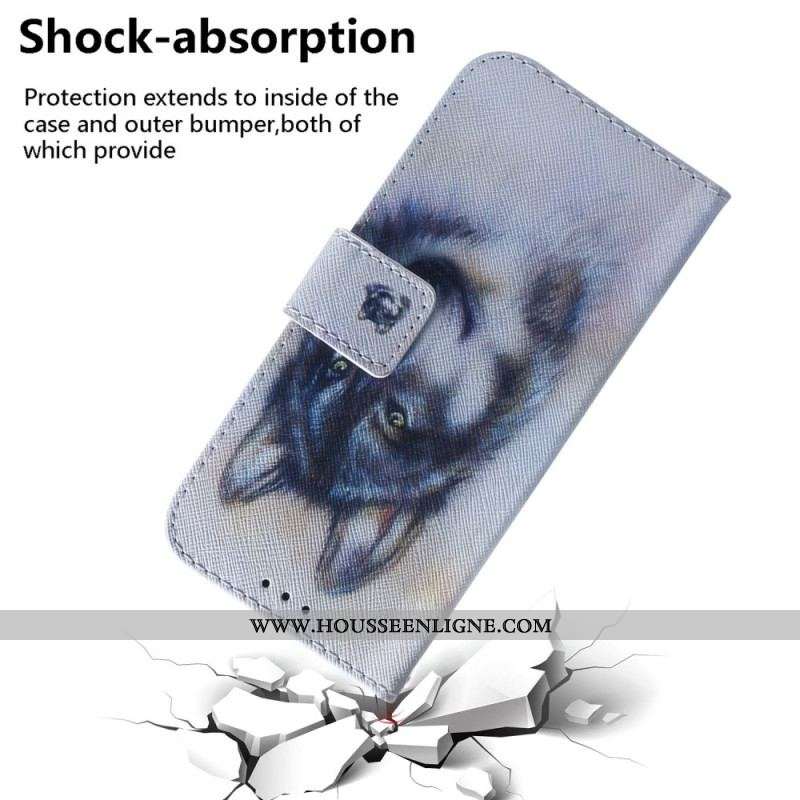 Housse iPhone 15 Loup Aquarelle