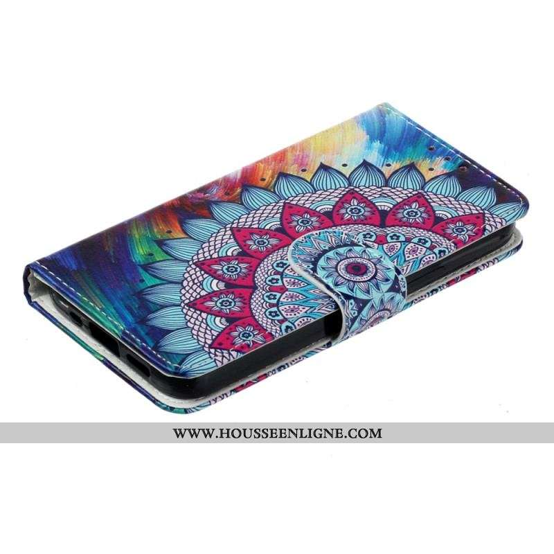 Housse iPhone 15 Mandala Flashy à Lanière