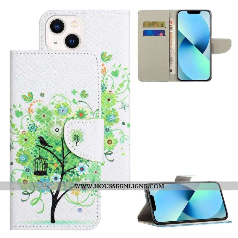 Housse iPhone 15 Plus Arbre au Feuillage Vert