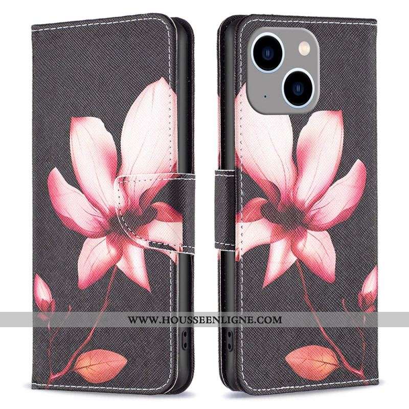 Housse iPhone 15 Plus Fleur Rose