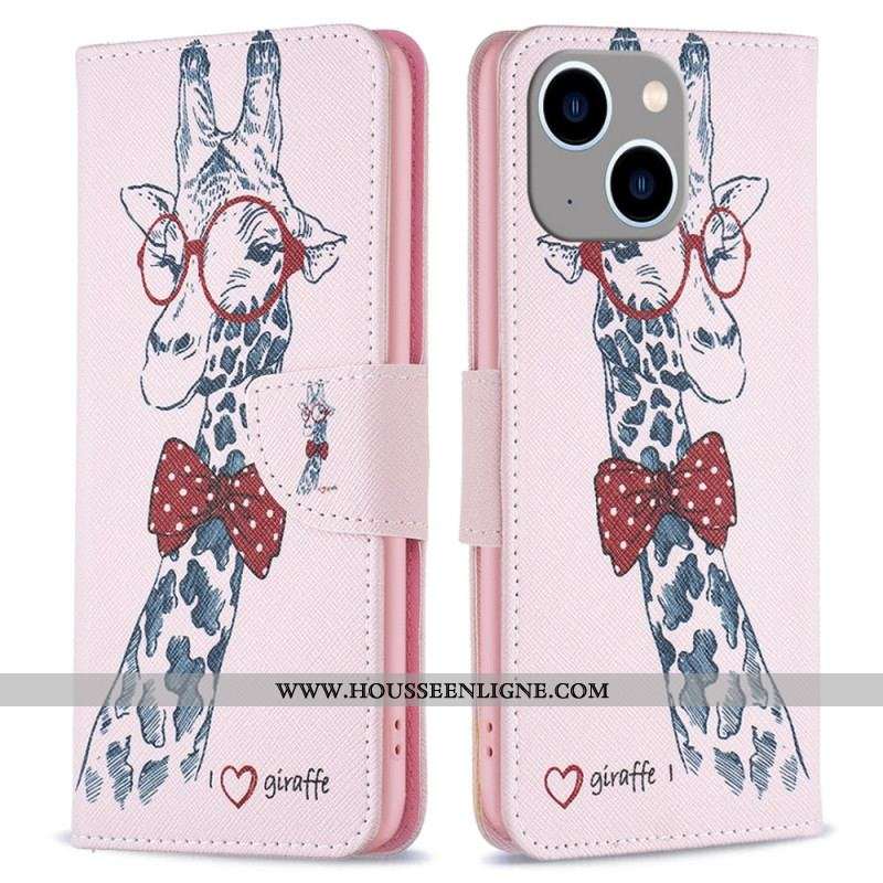 Housse iPhone 15 Plus Girafe Intello