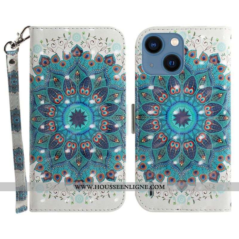 Housse iPhone 15 Plus Mandala à Lanière