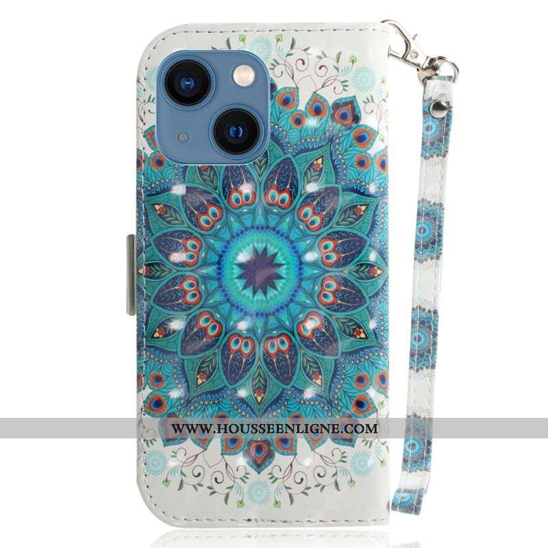 Housse iPhone 15 Plus Mandala à Lanière