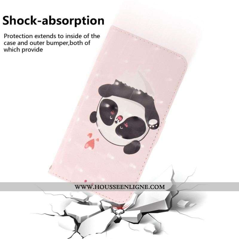 Housse iPhone 15 Plus Panda Love à Lanière