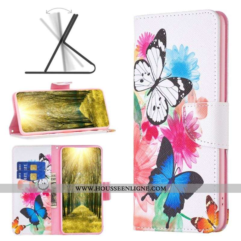 Housse iPhone 15 Plus Papillons Aquarelle