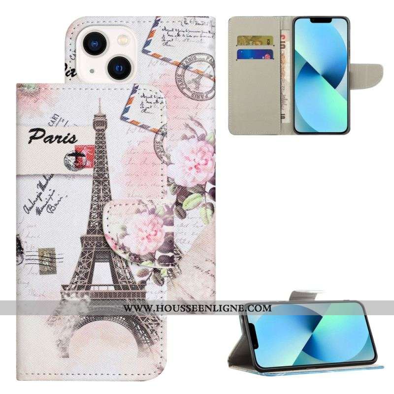 Housse iPhone 15 Plus Tour Eiffel Vintage