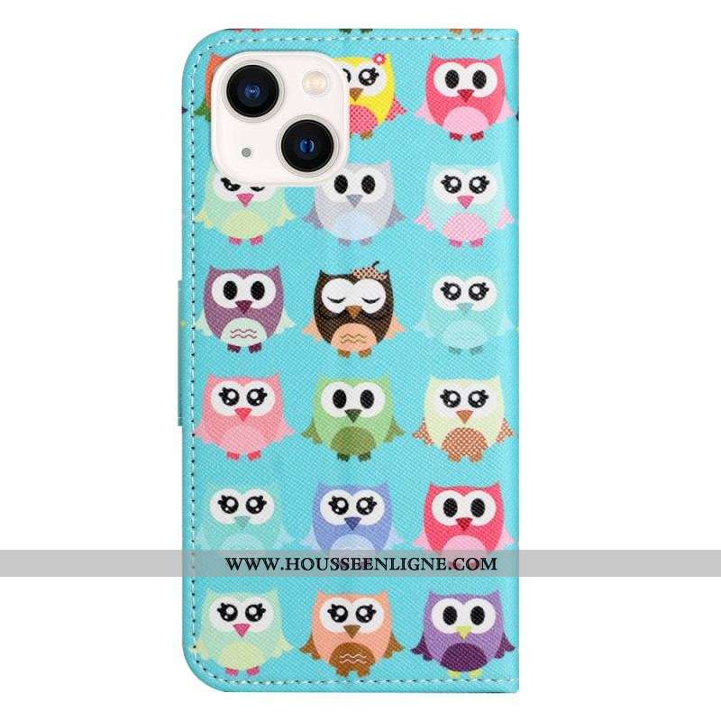 Housse iPhone 15 Plus Tribu de Hiboux