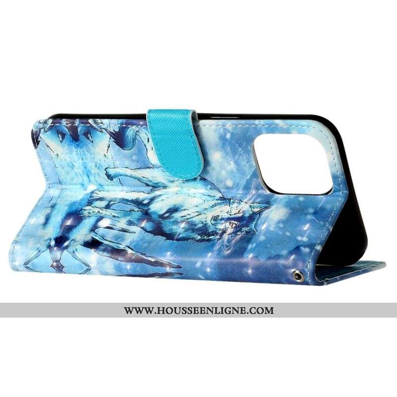 Housse iPhone 15 Pro Loups 3D à Lanière