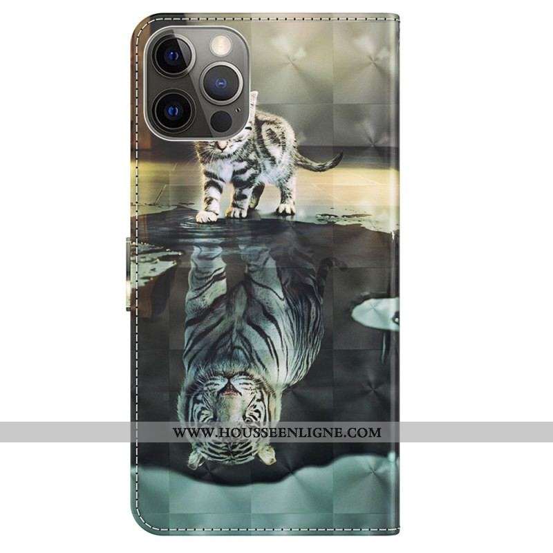 Housse iPhone 15 Pro Max Rêve de Chaton 3D à Lanière