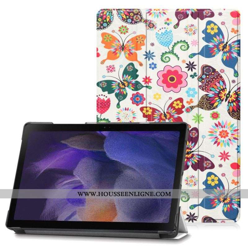 Smart Case Samsung Galaxy Tab A8 (2021) Renforcée Papillons et Fleurs