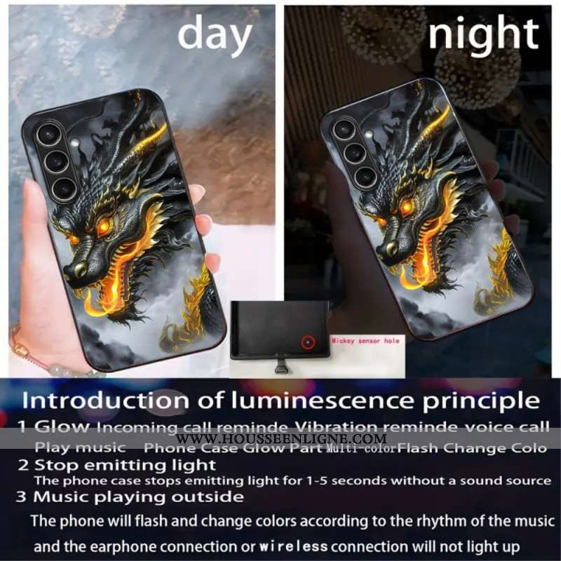 Coque Galaxy A16 4G / 5G Call Flash Series Dragon Noir