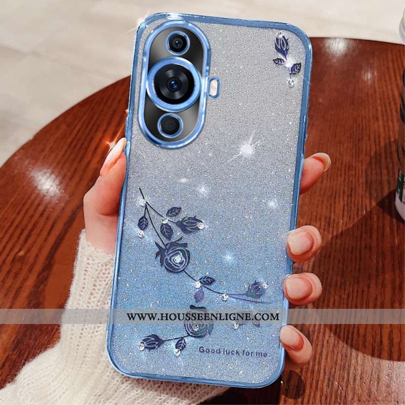 Coque Huawei Nova 11 Pro Fleurs en Strass KADEM