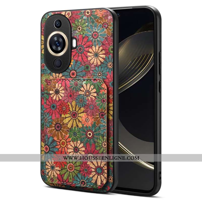 Coque Huawei Nova 11 Pro Porte-Cartes Motif Floral