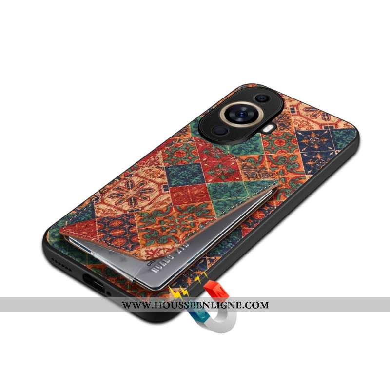 Coque Huawei Nova 11 Pro Porte-Cartes Motif Floral