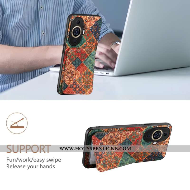 Coque Huawei Nova 11 Pro Porte-Cartes Motif Floral