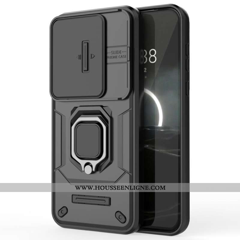 Coque Huawei Pura 70 Pro Ring Résistante avec Protection Objectif Coulissante