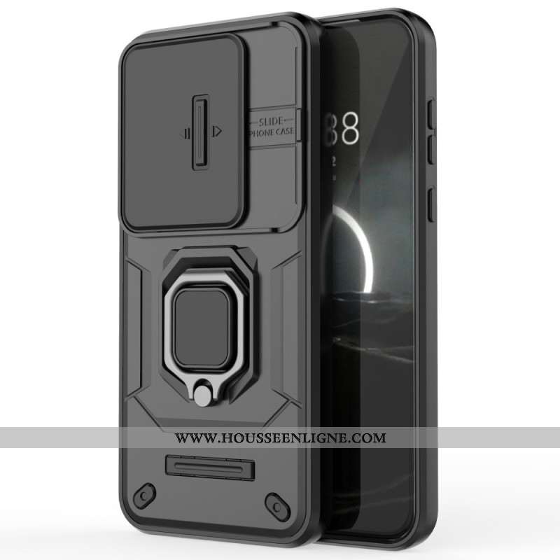 Coque Huawei Pura 70 Ultra Ring Résistante avec Protection Objectif Coulissante