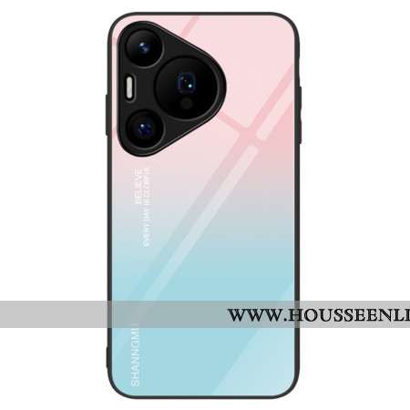 Coque Huawei Pura 70 Verre Trempé Dégradé Rose et Bleu