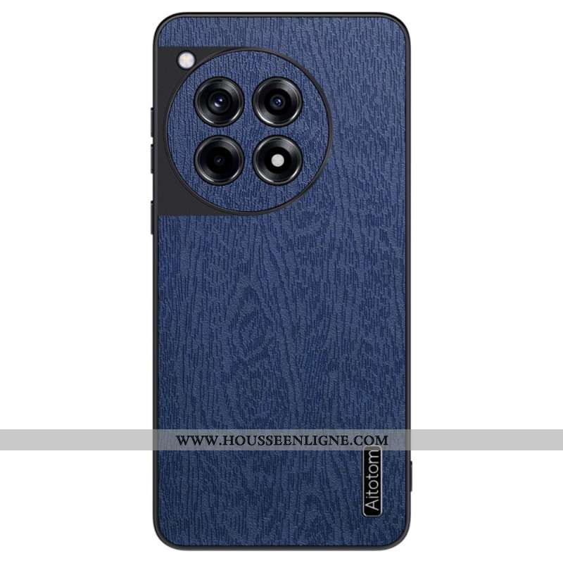 Coque OnePlus 12R Simili Cuir Effet Bois